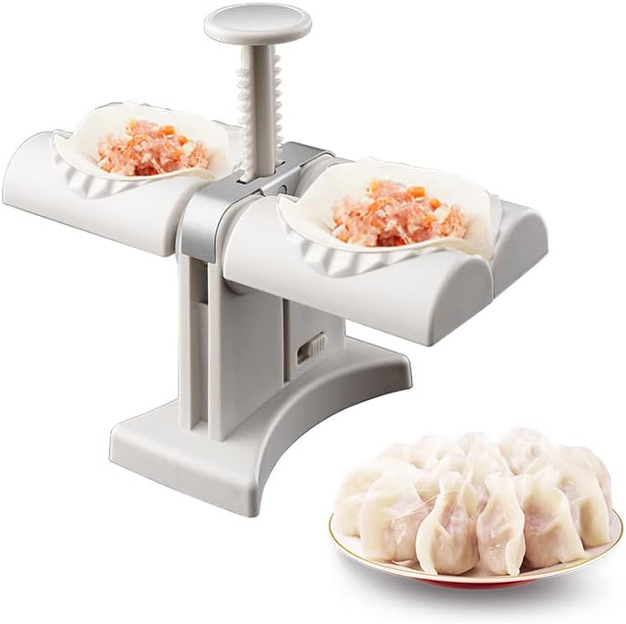 Dumpling Maker Mould,Household Double Head Automatic Dumpling Maker Mould,Ravioli Press Mold,Stainless Steel Dumpling Maker,Ravioli Dumplings Empanadas Cooking Easy-Tools