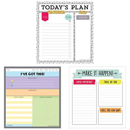 Carson Dellosa Education Carson Dellosa Today's Plan Notepad You Got This Notepad, 50 Sheet Lined Paper Aim High Notepad, 50 Sheet Lined Paper To Do List Notepad, Notes