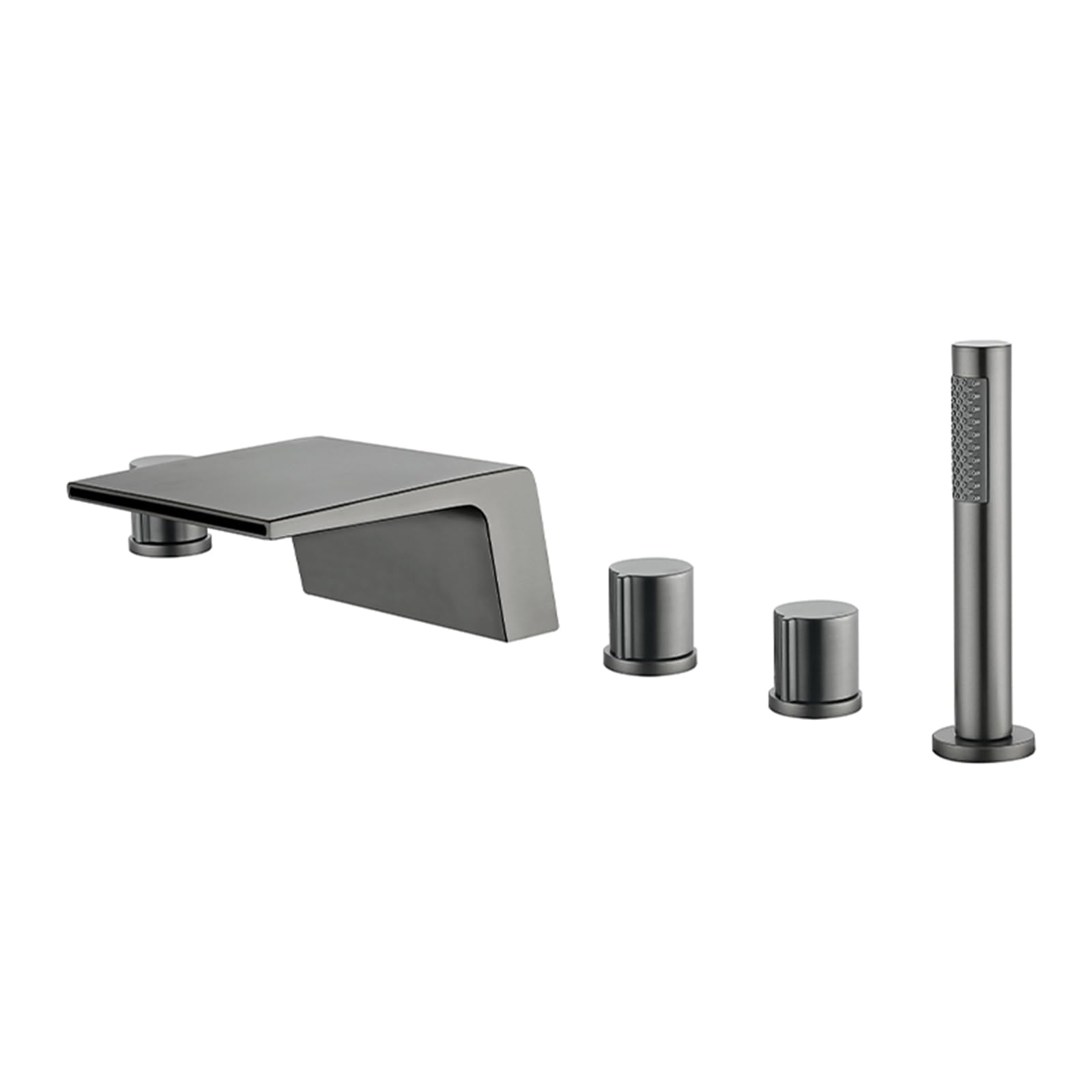 Robinet de baignoire cascade 5 trous mitigeur gris moderne pour pose sur plage