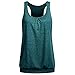 Produktbild Damen T Shirt, CixNy Bluse Damen Kurzarm Sommer Ärmelloser Rundhalsausschnitt Runzliger Loser Racerback Trainings Tank Oberteil Tops (Grün, Medium)