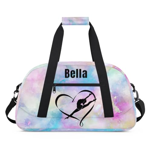 Personalized Dance Bag Gym Bag for Girl,Custom Sport Duffel Bag Weekender Bags Travel Duffel Bag Gymnastics (Multicolor 7), Option 14