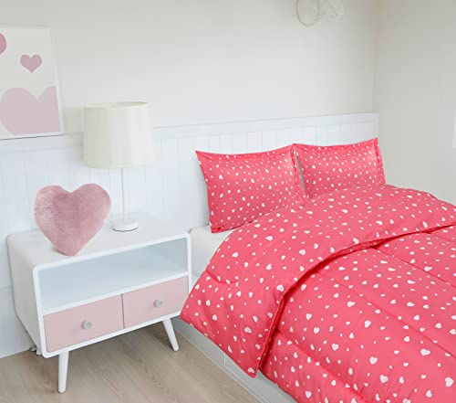 Utopia Bedding All Season Heart Comforter Set With 2 Pillow Cases - 3 Piece Soft Brushed Microfiber Kids Bedding Set For Boys/Girls – Machine Washable (Twin/Twin Xl) #TOP4