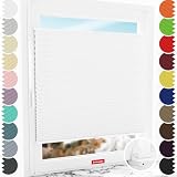 Schuette® Plissee ohne Bohren ● Thermo Kollektion: White Day (Weiß) ● 135x120cm (Breite x Höhe) ● Suprafix Faltrollo Klemmfix Zum Festdrehen Rollo ● 60 Sekunden Montage inkl. Video