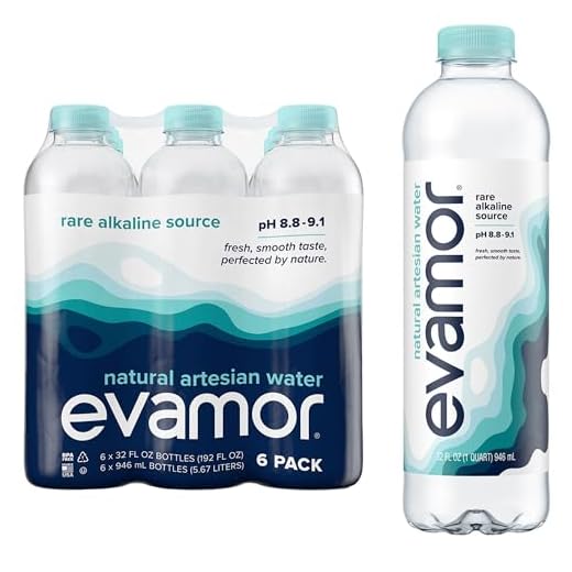 Evamor Natural Alkaline Artesian Water, 32-oz Bottles (Pack of 6)