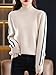Wool Half Turtleneck Pullover Sweater Knitwear Women's Warm Bottoming Top Beige