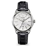 Rotary Seamatic Montre pour homme étanche à 100 m en acier inoxydable avec bracelet en cui...