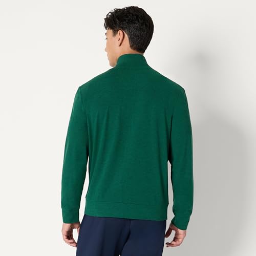 Amazon Essentials Men's Athletic Soft Performance Lightweight Zip Up Gym Workout Jacket, Moisture-Wicking, 4-Way Stretch, Space Dye Green, X-Large - image 3