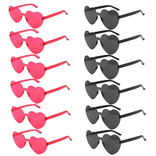 Image of Heart Sunglasses 12 /18 /24 Pcs Heart Shaped Glasses for Women Cute Funny Party Glasses Party Favors Accessories