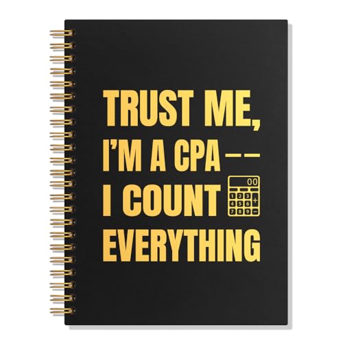 Carnet à spirales ligné Trust Me I'm A CPA avec couverture rigide de 160 pages pour comptable