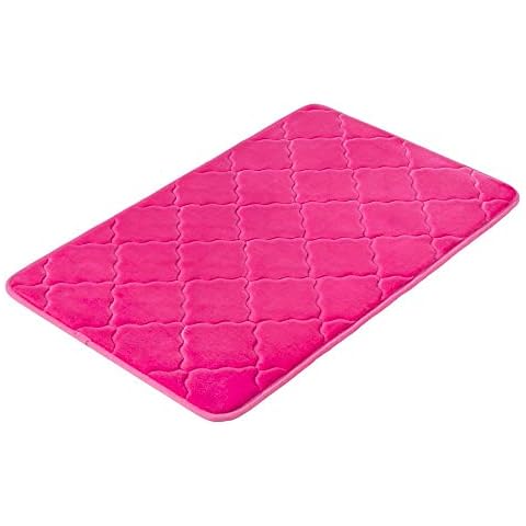 PANA Memoryschaum Badematte mit Flanell Bezug • Weicher Badteppich Cover