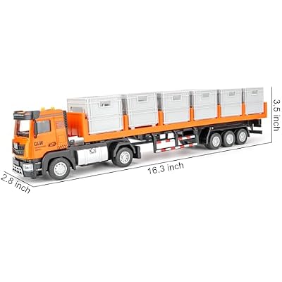 BDTCTK Parent-Child Interactive Toddler Truck Toy - Large Transport Container Model with Sound & Light, Pull-Back Design + Storage & Food Props, for Kids Boys Girls Ages 3+