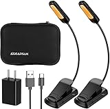 Book Light for Reading in Bed, USB-C Rechargeable Clip on Reading Light with Adapter & Travel Case,...