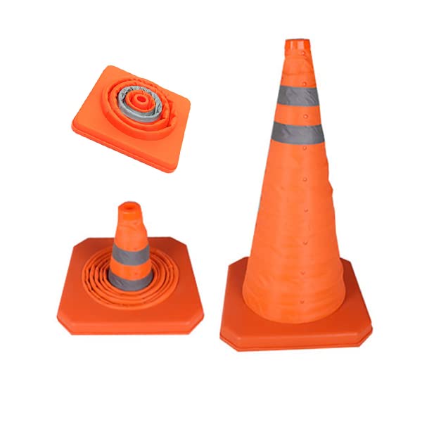 CLEARWAY Collapsible Traffic Cones 28 inch | 70 cm | Multipurpose Pop Up Reflective Foldable Traffic Cone | Safety Cone |HILAZ SAFETY-