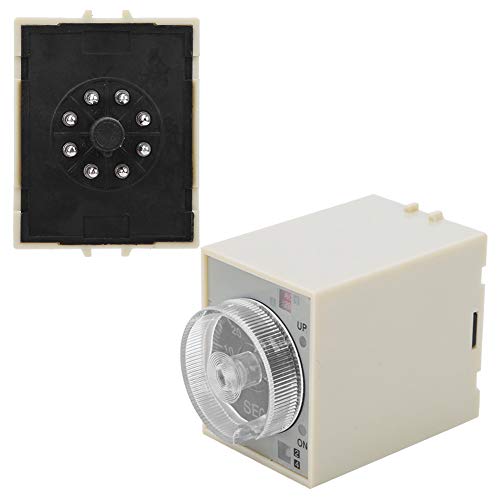 Fafeicy Relais temporisé ST3PA AC220V Bouton Réglable Temporisation 60s à 6H avec 2 Contacts Inverseurs 3A 250V et Coque PC de Haute qualité pour Contrôle Industriel et Systèmes