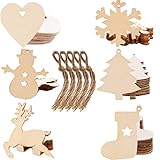 【6 estilos】 - Árbol de Navidad, copo de nieve, calcetines de Navidad, alces, corazón de amor y muñecos de nieve. Hay 10 piezas para cada estilo, un total de 60 piezas. Un número suficiente para satisfacer sus diversas necesidades.