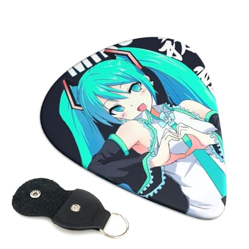 ギターピック 初音ミク(31) ギター用のピック 6枚セット ギターピックセット トライアングル ピック ギターアクセサリ 音楽 アコースティック 弦楽器 エレキギター ウクレレ ヒップホップ 初心者 練習用 軽量 耐久性 携帯に便利 収納ケース付き 0.
