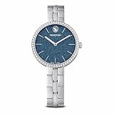 Swarovski Orologio Cosmopolitan Swiss Made, Bracciale di metallo, tono argentato, blu, acciaio inossidabile