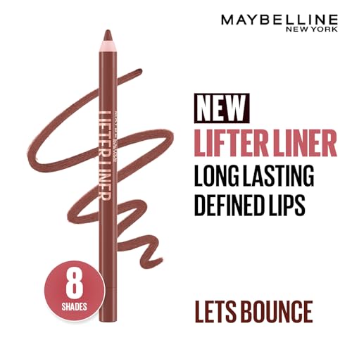 Image of Maybelline Lifter Liner Lip Liner Pencil with Hyaluronic Acid, Lets Bounce | Creamy, Moisturizing Lip liner | Smooth Glide Application for defined lips