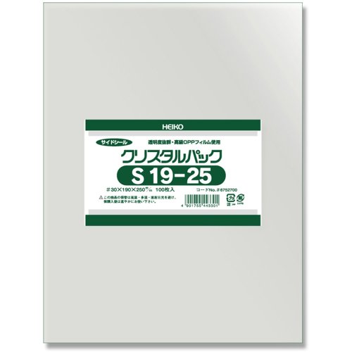 Amazon | シモジマ ヘイコー 透明 OPP袋 クリスタルパック 19×25cm 100