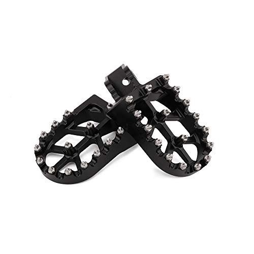 Image of AnXin Dirt Bike Foot Pegs Wider Footpegs Foot Pedals Rests CNC for KX65 00-23 KX85 01-23 KLX 140 KLX140 08-23 KX100 98-21 KX112 22-23 KX80 Black