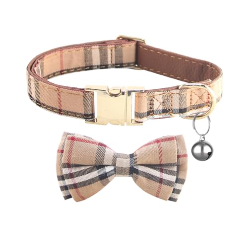 FVQFVQ Dog Collar with Bow Tie- Adjustable pet Collar for Dogs with Metal Buckle Collar Classic Pattern for Small Medium or Large Boy and Girl Dog