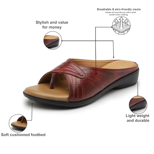 Image of AROOM Leather Comfortable & Stylish Sandals For Women & Girls