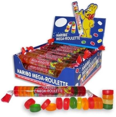 Haribo Gummi Roulettes, Mega-Roulette, 1.59 oz. Roll (Pack of 24)