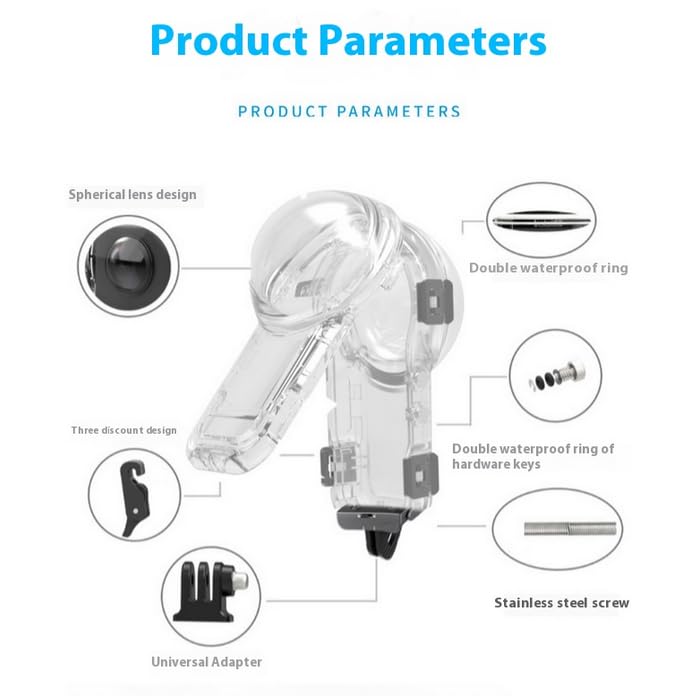 Coyktonty Invisible Dive Case for Insta360 X5,196ft/60M Waterproof Housing with 1/4 Threaded Hole,Quick Connect Magnetic Adapter Mount