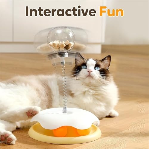 Leckerli-Ballspender for Katzen, 2025 neues Leckerli-Spender-Hundespielzeug, interaktives Haustierspielzeug, interaktives Puzzle-Spielzeug mit langsamer Fütterung, multifunktionales Futterball-Spielze