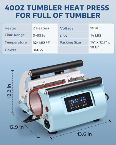 Machine de presse à chaleur double OFFNOVA sublimation gourde 40 oz - 7