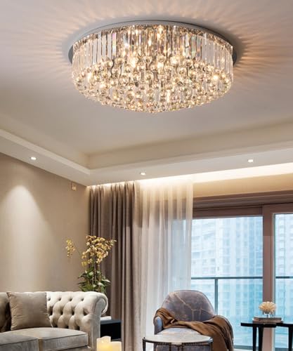 Plafond en cristal et lustre LED installation simple pour séjour - 3