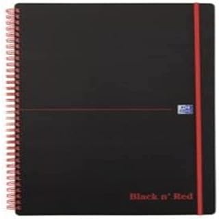 Oxford cuaderno de espiral, 400047653 Black N 'Red 5 Pack DIN A4, rayado, tapa flexible 70 hojas negro/rojo