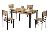 ENSEMBLE COMPLET 5 PIÈCES: Comprend une table à manger rectangulaire et 4 chaises assorties, parfait pour créer un espace repas fonctionnel et élégant dans votre salle à manger ou cuisine