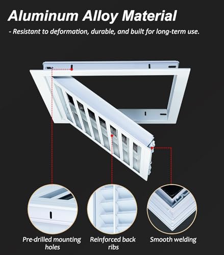 Panel de acceso de ventilación para pared trampilla de aluminio con malla de nailon hogar 3