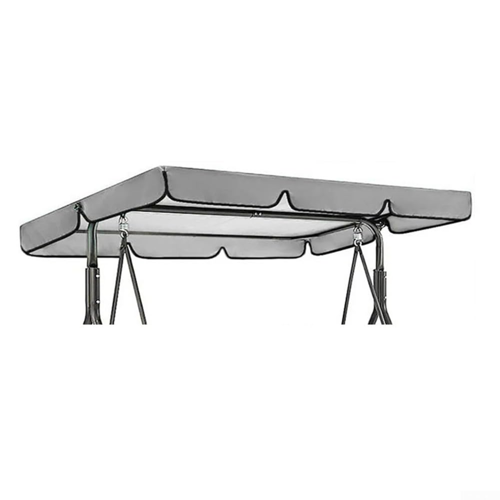 ReachMall Garden Swing for Top Cover, Garden Swing Seat Canopy Cover, Windproof Anti-UV Sun Shade, Patio Replacement Canopy(Gray 195x125x15cm)