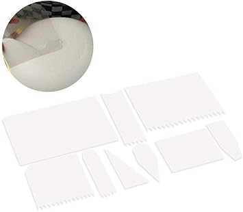 Edge Scraper Scrapper Set DIY Icing Smoother Decorating Tool Dough Long Serrated scrapers, 9- Pieces Set