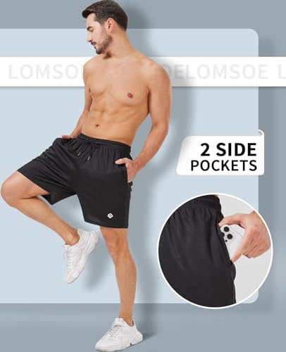 5 Pack Gym Shorts Men 5 Inch Quick Dry Mesh Shorts Men Lightweight Training Athletic Running Shorts with Pockets3