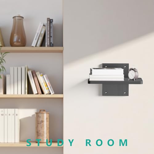 Image of WALI Floating TV Shelf, 1 Tier Projector Shelf for DVD Players, Routers, Game Consoles, Cable Boxes, Living Room Decor Accessories, Wall Mount Shelves Holds Up to 22lbs (CS201NB), 1-Shelf, Black