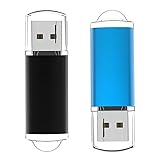 USB Flash Drive 32GB 2Pack, Maspen USB Thumb Drives 2.0 High Speed USB Memory Stick Zip Drives (Black, Blue,32 GB)