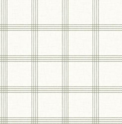 Chesapeake Twain Green Plaid Wallpaper, 4134-26996