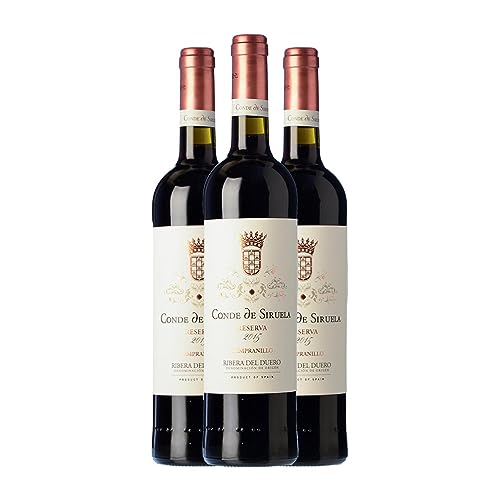Frutos Villar Conde Siruela Tempranillo Ribera del Duero Reserva 75 cl Vino tinto (Caja de 3 Botellas de 75 cl)