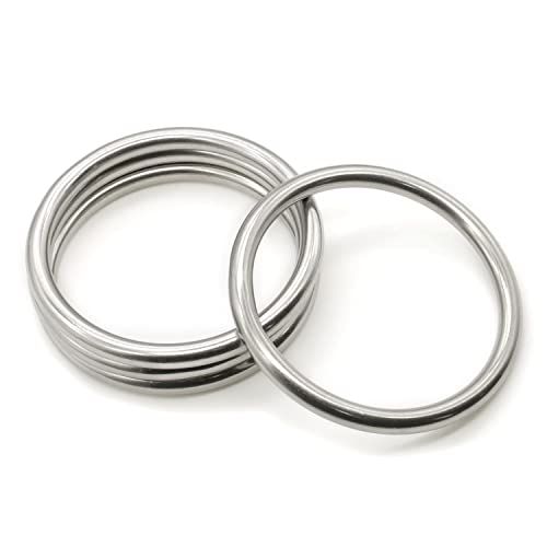 Heavy Duty Stainless Steel Metal O-Ring Welded Metal Round Rings for Camping Belt, Luggage Hardware Accessories (4, 8 x 80 mm ID) Heavy Duty Stainless Steel Metal O-Ring Welded Metal Round Rings for Camping Belt, Luggage Hardware Accessories (4, 8 x 80 mm ID)
