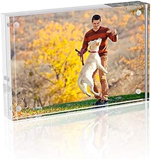 TWING Magnetic Picture Frames 4x6 Acrylic Frames 12 + 12MM Thickness Clear Picture