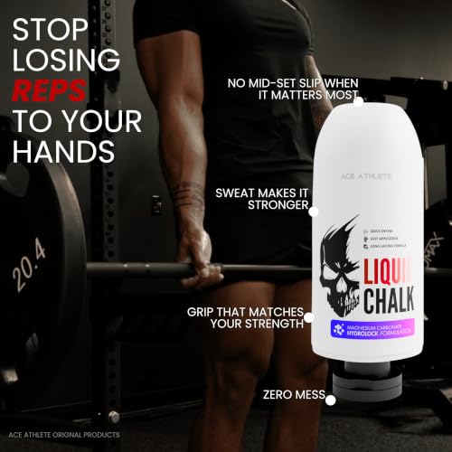 Image of Liquid Chalk for Gym & Weightlifting - Quick Dry, Non-Slip Grip | No Mess, Long-Lasting Hold for Lifting, Crossfit, Climbing & Calisthenics | India's 1st HydroLock Formulation | 6 Month Supply (250ML)