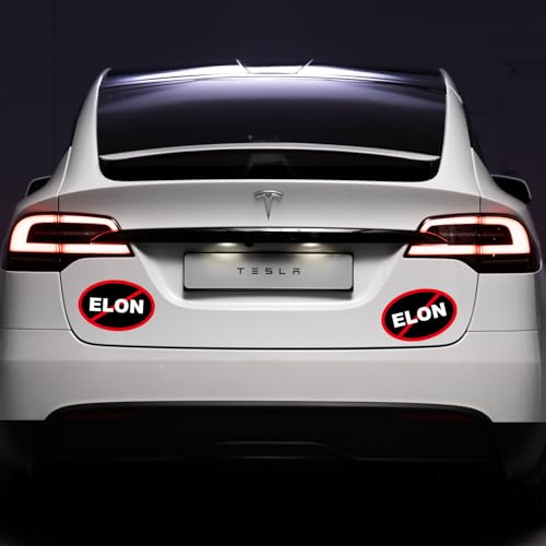 Image of 2 Pack Anti Elon Musk Bumper Magnet, Anti Elon Tesla Club Car Magnet for Tesla Owners Bought This Before Elon Went Crazy Tesla Car Stickers Magnetic - 6 inch x 4 inch