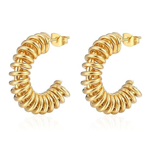 Hoop s en or 14K creuses pour femmes - Boucles d'oreilles MOCHAMIK