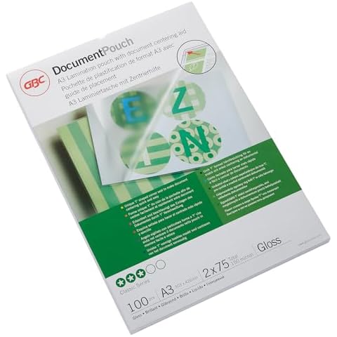 GBC A3 2x75 Micron Gloss Laminating Pouches Cover
