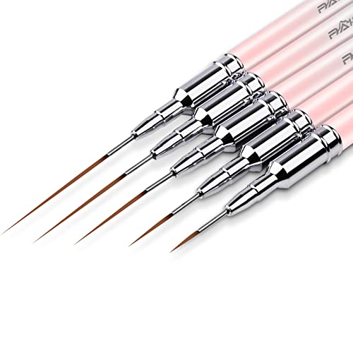 Raindon Nail Art Liner Brushes - Nail Art Design Pen Painting Tools Liner Brush Uv Gel Polish Painting Nail Design Brush Metal Handle For Pulling Lines, Details (Blue&Pink) #TOP30
