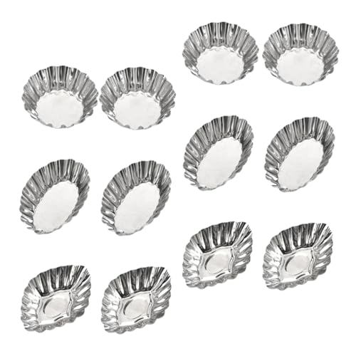 GALPADA 12pezzi Stampi Per Crostate All Riutilizzabili in Acciaio Inossidabile Teglia Per Crostate Gelatine Budini Cupcake Stampo Per Cioccolato
