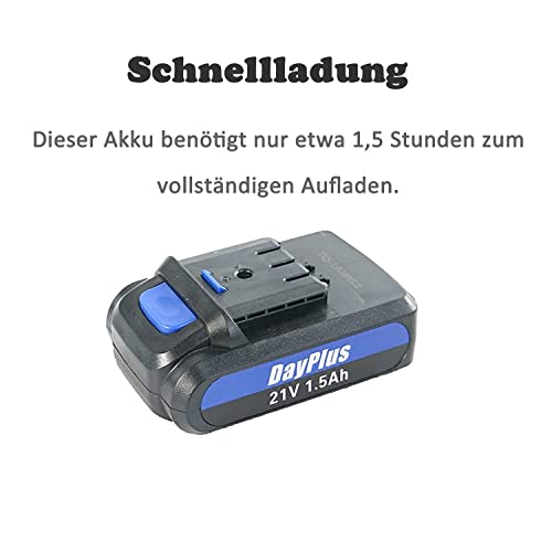Bohrschrauber Akku 21V Bohrmaschine Akku - 1.5Ah Bohrhammer Akku - Ladezeit: ca. 1,5 Stunden, Arbeitszeit: ca. 1,2… – Bild 5